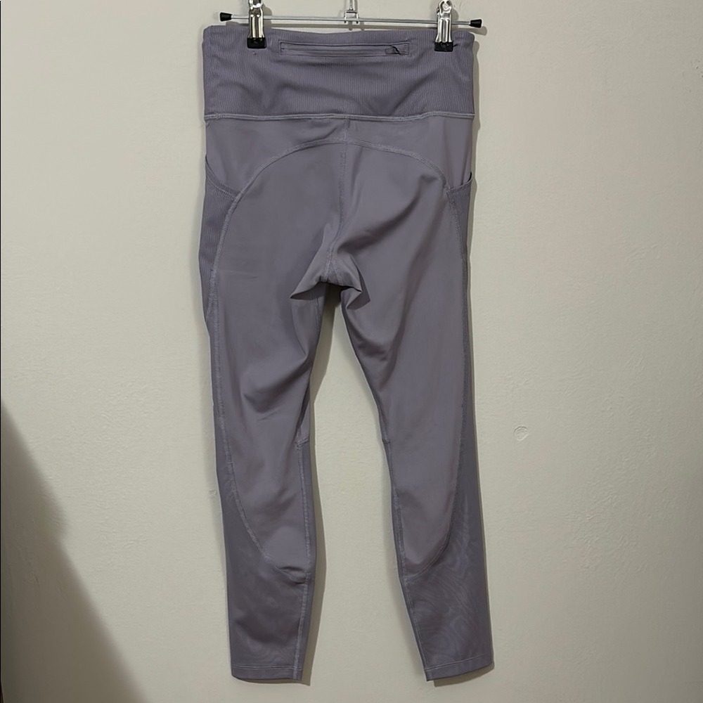 Nike Dri Fit Retro Logo Athletic Leggings Purple 7/8 Length - Picture 7 of 11